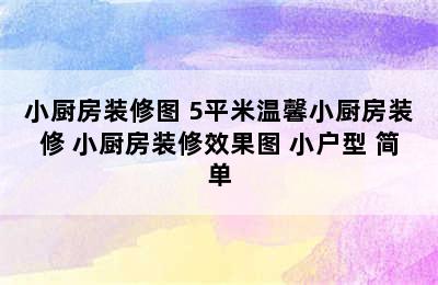 小厨房装修图 5平米温馨小厨房装修 小厨房装修效果图 小户型 简单